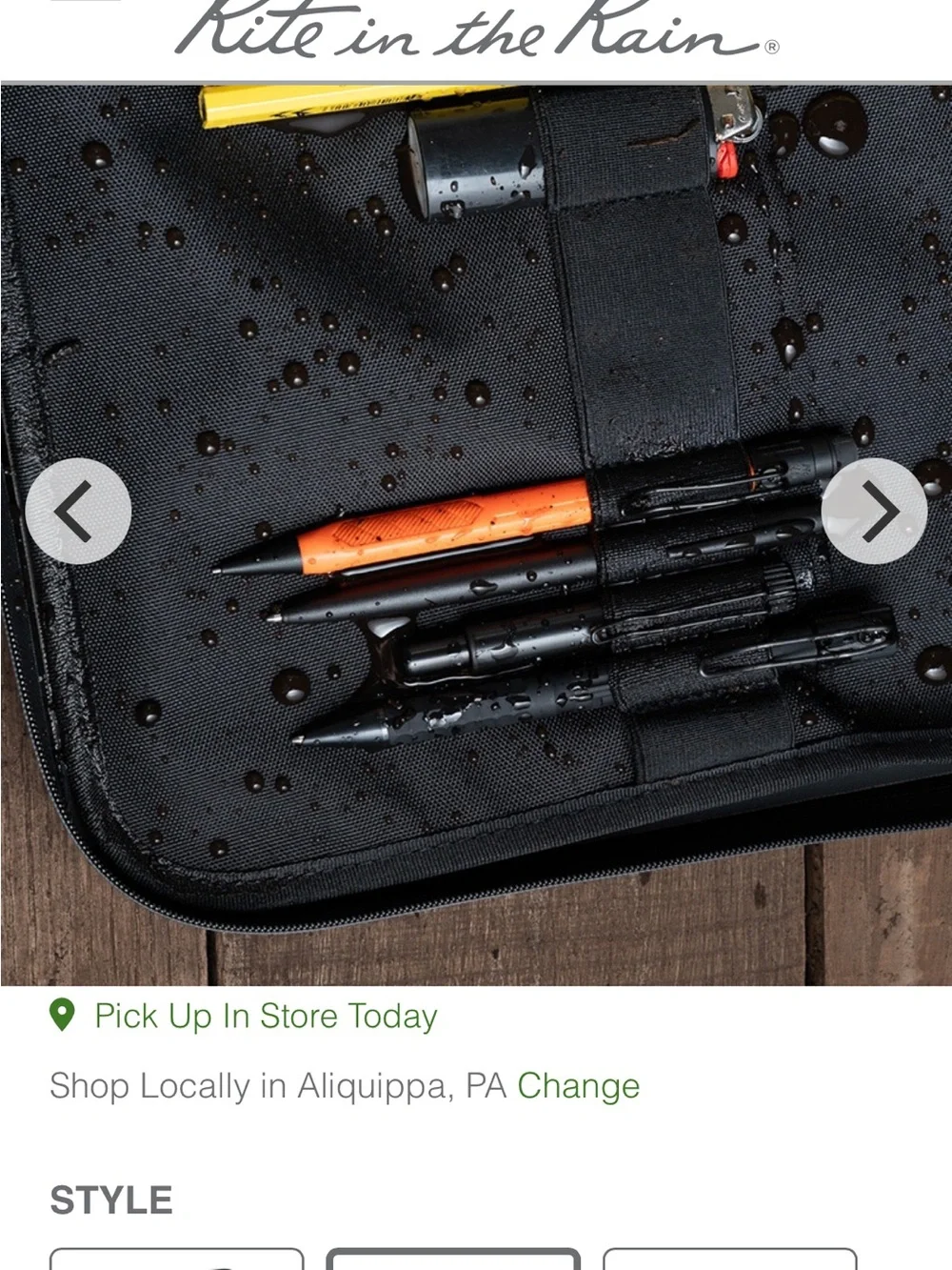 Rite in the Rain Monsoon waterproof Command Desk - Black/Olive